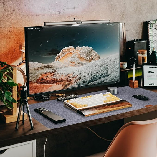 Large Felt Desk Protective Pad, 100X40cm/40''X16'' Non-Slip Felt Desk Mat Extended Gaming Mouse Pad Large Desk Pad Protector for Keyboard, Computer, Mouse, Laptop (Grey)