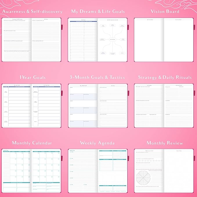 Legend Weekly Colorful Planner 2nd Edition – Undated Life & Work Agenda Journal for Time Management, Goal Setting, Productivity, Tasks & To Do Lists – A5 size, 5.8 ″ x 8.3″, Hardcover – Hot Pink