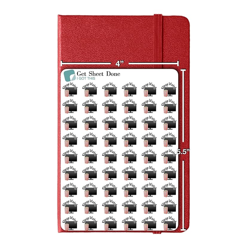 Binge Watch Planner Sticker / 54 Fun Vinyl Stickers/TV Me Time Self Care Netflix Hulu Stream/Essential Productivity Life Planner/Bullet Bujo Journal/Todo Appointments (3 Sheets, Matte Vinyl)