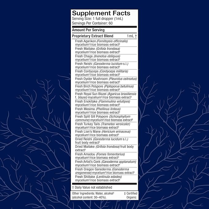 Host Defense MyCommunity Extract - 17 Species Blend Mushroom Supplement for Immune Support - Extract with Lion's Mane, Reishi, Chaga, Cordyceps, Turkey Tail & More - 2 fl oz (60 Servings)*