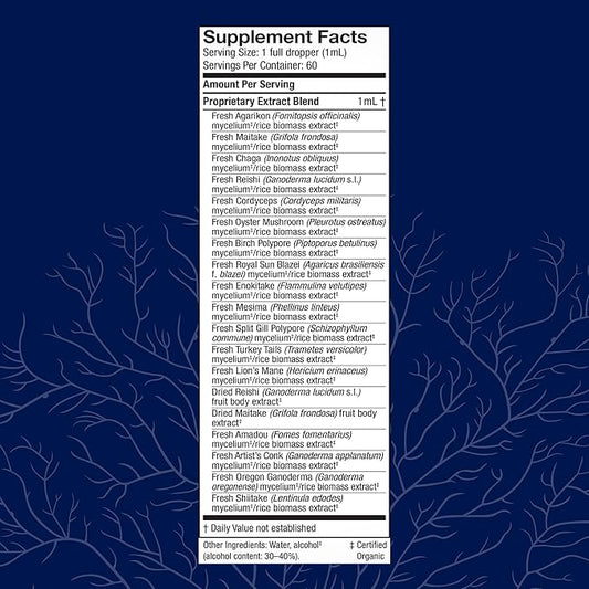 Host Defense MyCommunity Extract - 17 Species Blend Mushroom Supplement for Immune Support - Extract with Lion's Mane, Reishi, Chaga, Cordyceps, Turkey Tail & More - 2 fl oz (60 Servings)*