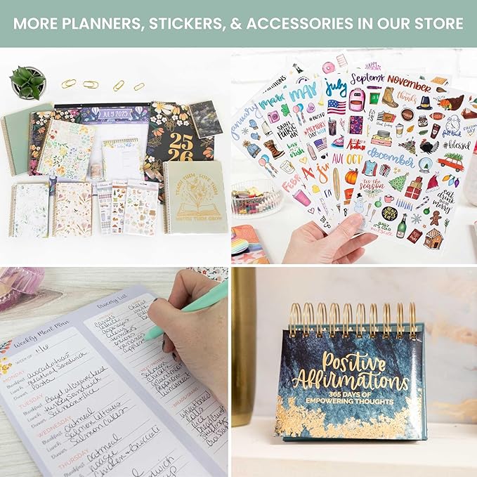 bloom daily planners 2025-2026 Academic Year Daily Planner (July 2025 - July 2026) - A5 Weekly & Monthly Calendar Agenda Organizer Book with Stickers - 5.5" x 8.25" - Midnight Sky