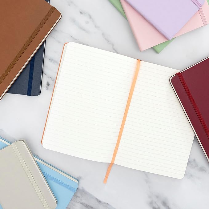 PAPERAGE Lined Journal Notebook, (Royal Blue), 160 Pages, Medium 5.6 in x 8 in - 100 GSM Thick Paper – Hardcover Journaling Notebook for Work, School & Note Taking