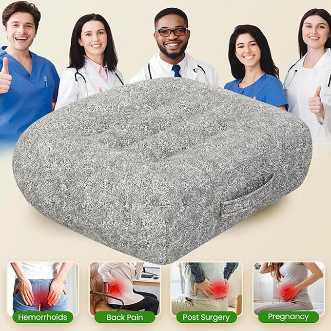 Super Thicken Car Seat Cushion for Adults/Office Chair Cushions/Butt Pillow for Car Long Sitting,Portable Car Seat Pad Fatigue Relief Suitable for Trucks,Cars,Office Chairs,Wheelchairs（Light gray）