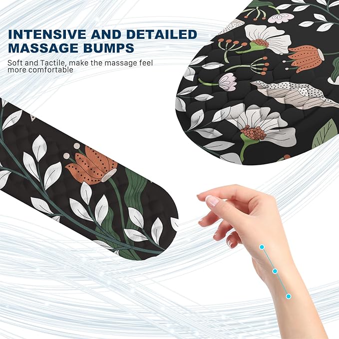 Ergonomic Mouse Pad and Keyboard Wrist Rest with Massage Design, Space-Saving Mouse Pad Wrist Support, Memory Foam Wrist Rest with Non-Slip PU Base for Computer Desk, Multiflora