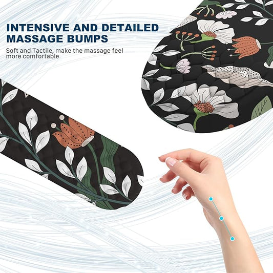 Ergonomic Mouse Pad and Keyboard Wrist Rest with Massage Design, Space-Saving Mouse Pad Wrist Support, Memory Foam Wrist Rest with Non-Slip PU Base for Computer Desk, Multiflora