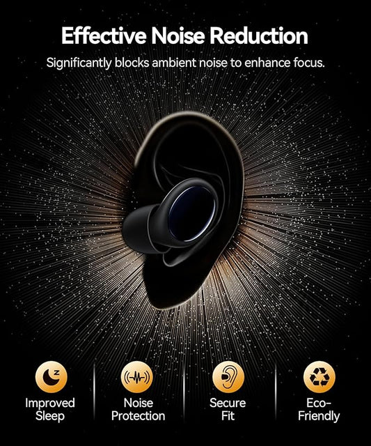 Ear Plugs for Sleeping 45dB Noise Cancelling Ear Plugs for Concerts & Noise Reduction, Earplugs for Sleep, Snoring Airplane Musician Calmer, Silicone Earplugs Reusable Concert Ear Plug +8Tip Black