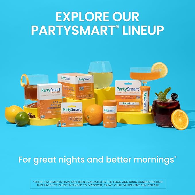 Himalaya PartySmart, 12 Capsule Tube - Alcohol Breakdown Liver Support for a Better Morning After Drinking - Plant Based, Vegan, Non-GMO, Gluten Free, Clinically Studied