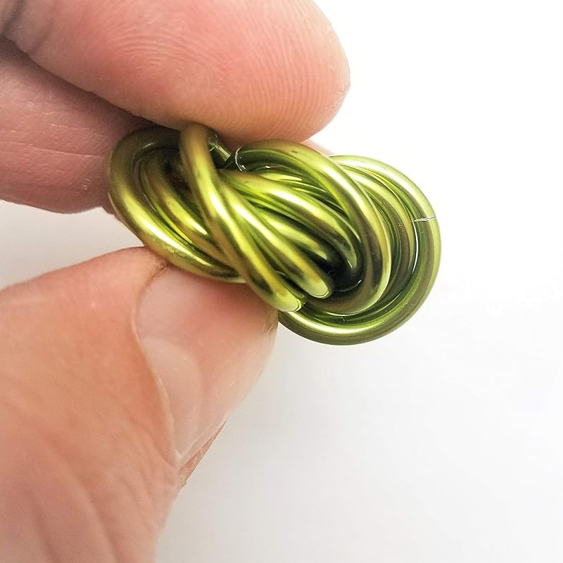 Möbii Fidget Ball (Solid Color): Quiet Mobius ADHD Anxiety Stim Stress Relief Toy Tool for Home Travel Office or Desk (Small, Full, Lime Green)