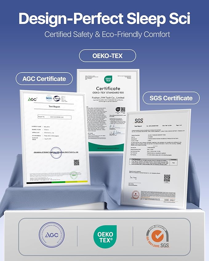 Cervical Pillow for Neck Pain Relief - Ergonomic Memory Foam Pillow with Cooling Case Orthopedic Support Side Sleeper Pillow for Pain Relief Support for Side Back Stomach Sleepers