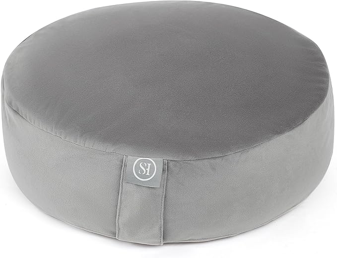 Meditation Cushion Bolster Pillow for Restorative Yoga – Supportive Cushion for Meditation, Pilates, and Relaxation – Filled with Buckwheat Hulls - Removable Cover