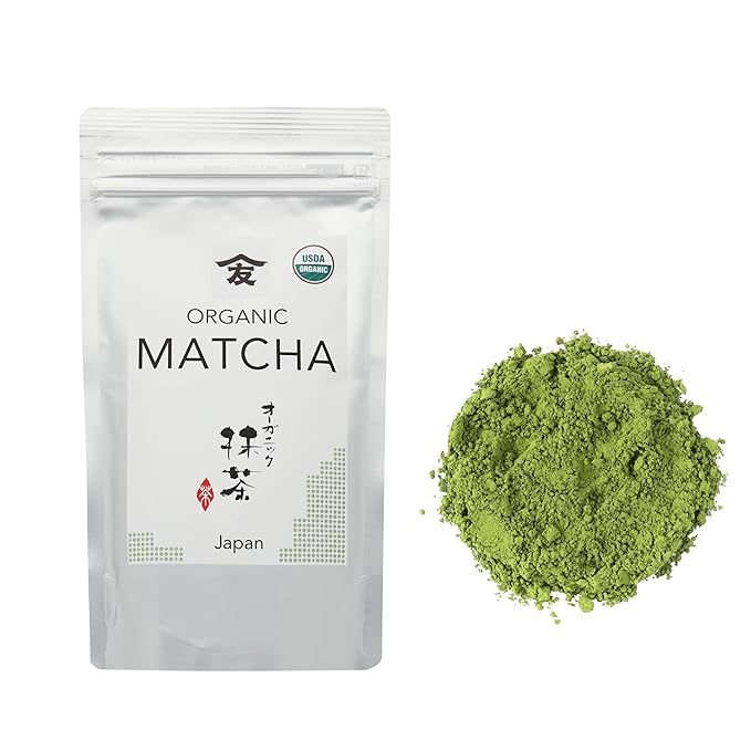 TOMOSAN Japanese Organic Matcha - Authentically Japanese Uji Kyoto Origin, Traditional Stone Milled Green Tea Powder, 100g/3.5oz