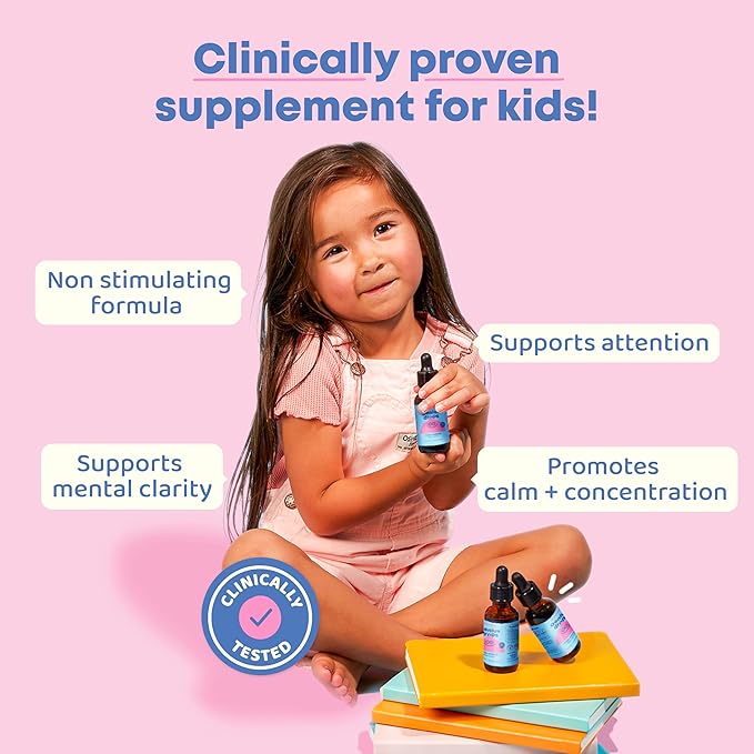 JoySpring Genius Drops for Kids | Clinically Proven Focus Supplement | Liquid Herbal Focus Supplement with Ginkgo Biloba for Kids (1 fl oz) 30 Servings