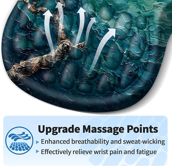 Ergonomic Mouse Pad with Wrist Rest Support, Mousepad with Comfortable Memory Foam Wrist Rest and Non-Slip PU Base for Pain Relief, Computer, Laptop, Office, Home (Plum Plossom)