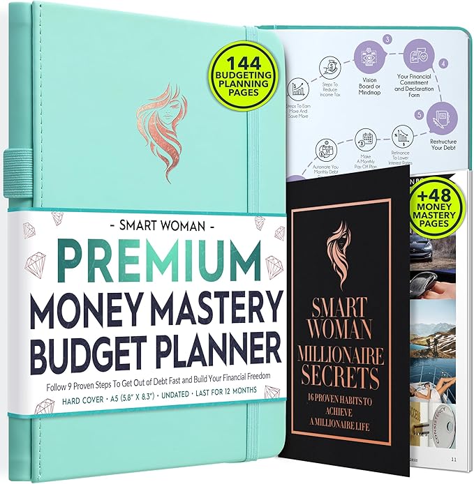 Financial Planner - Monthly Budget Planner & Monthly Bill Organizer | A 12-Month Journey to Financial Freedom | Bill Payment Tracker Organizer, Debt, Expense Tracker & Money Saving with Pockets