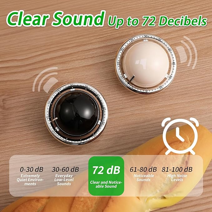 Mechanical Kitchen Timer, Cute Wind Up 60-Minute Manual Countdown for Kids, Classroom, Home, Study and Cooking