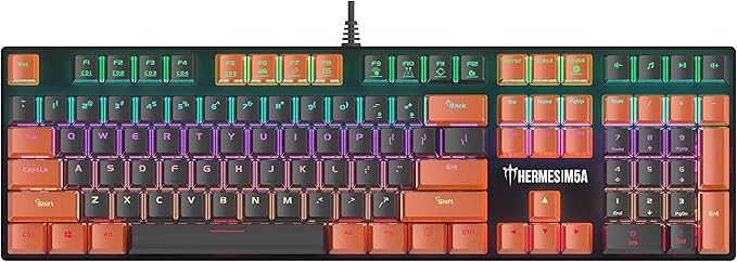 GAMDIAS Hermes M5A Mechanical Gaming Keyboard, Multi-Colored LED Effect and N-Key Rollover (Hermes M5A), Black
