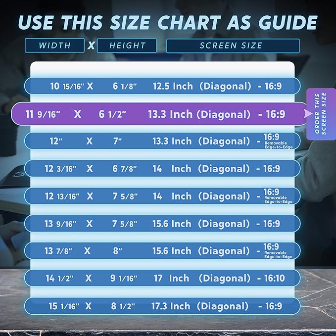 Akamai 13.3 Inch Computer Privacy Screen (16:9) - Blue Light Protector - Laptop Anti Glare Screen