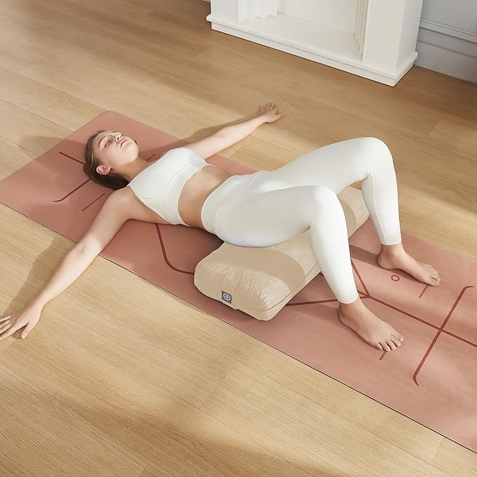 Meditation Cushion Bolster Pillow for Restorative Yoga – Supportive Cushion for Meditation, Pilates, and Relaxation – Filled with Buckwheat Hulls - Removable Cover