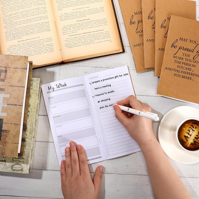 Qilery 30 Pcs Bulk Pocket Planners 2025 Habit Tracker Notebooks Gifts for Students Teachers Employee Coworkers to Do List Weekly Goals Notepads with Inspirational Quotes(Proud)