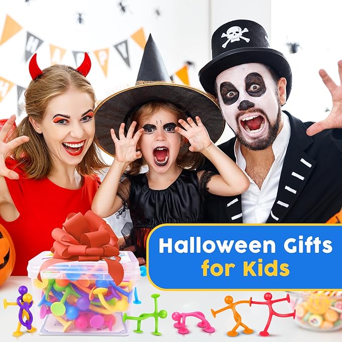 OleOletOy Suction Fidget Toys for Kids: 21 Pack Suction Cup People Toys - Fidget Toys Bulk Treasure Box Toys for Kids Autism School Classroom Calming - Prizes for Stocking Stuffers Party Favors Gifts