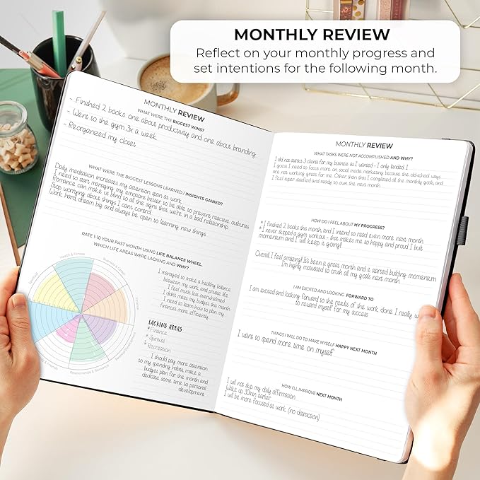 Clever Fox Planner PRO Schedule – Undated Weekly & Monthly Life Planner with Time Slots, Appointment Book & Daily Organizer, A4 (Black)