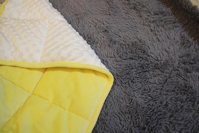 ALANSMA Reversible Weighted Blanket for All Season, Luxury Velvet, Warm and Cool, Adult 20Lb Yellow Weighted Blanket, Enjoy Sleeping Anywhere(Light Yellow,60"x80" 20lbs)