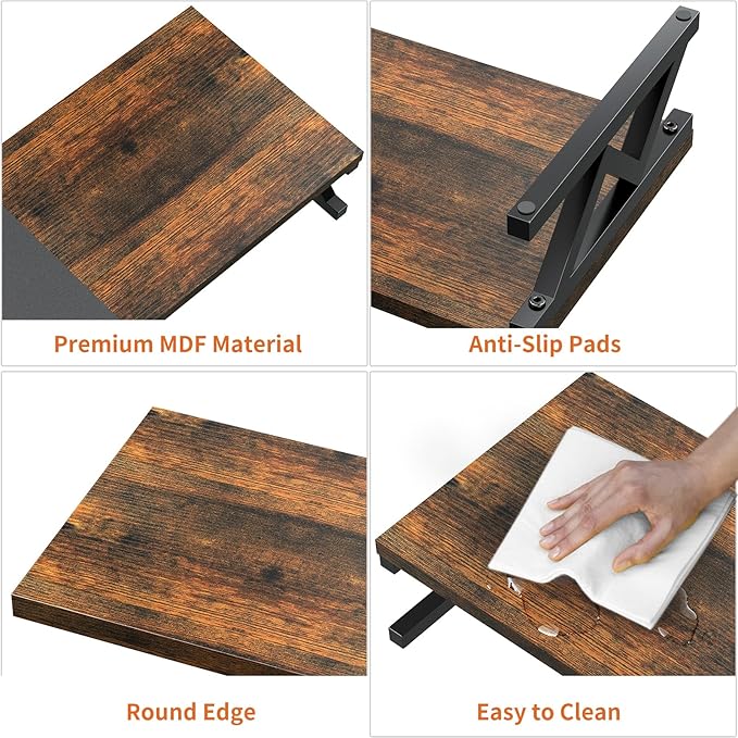 Dual Monitor Stand Riser, Large Wood Monitor Riser for 2 Monitors, Monitor Lift with Storage for Desk, Sturdy Wood&Steel Multi Screen Stand, Desktop Organizer Monitor Stand for Computer