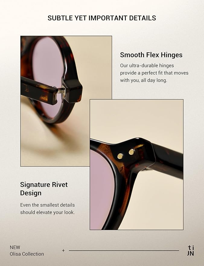 TIJN Olisa Blue Light Blocking Glasses for Women Men,Oval Glasses Frame Bluelight Glasses for Gaming/Computer/Screen