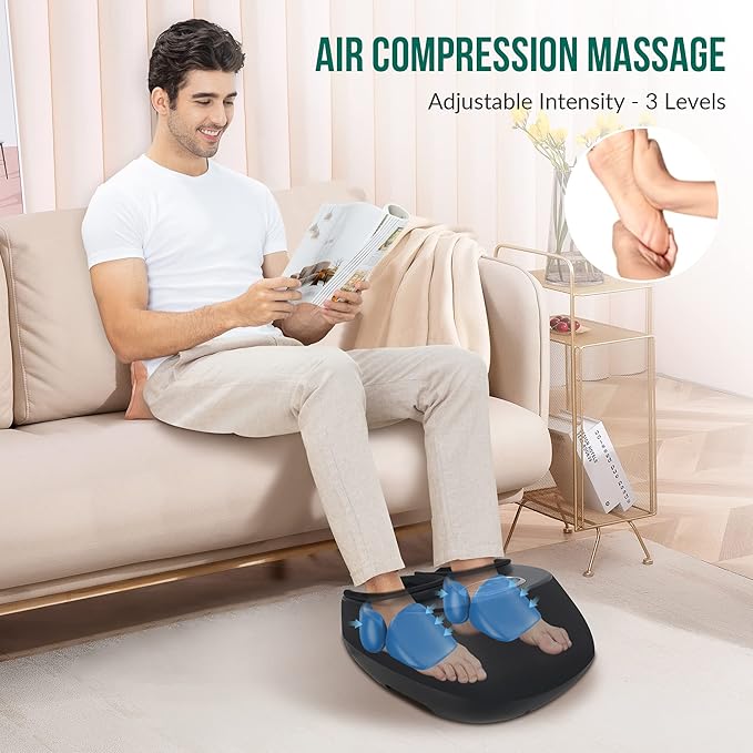 Snailax Shiatsu Foot Massager with Heat, Kneading, Compression, Vibration, Feet Massage Machine for Plantar Fasciitis, Neuropathy, Foot Warmer, Gifts for Women Men,Size 13