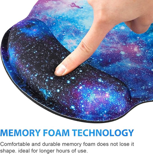 ToLuLu Mouse Pad with Wrist Rest Support, Gel Cute Mouse Pads Non Slip Rubber Base Mousepad, Ergonomic Mouse Wrist Rest Pad for Laptop Computer Home Office Working Gaming Pain Relief, Nebula Galaxy