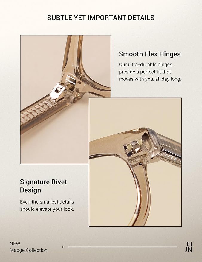 TIJN Olisa Blue Light Blocking Glasses for Women Men,Oval Glasses Frame Bluelight Glasses for Gaming/Computer/Screen