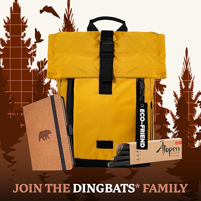 Dingbats* Wildlife A6 Plain Pocket Notebook - PU Leather Hardcover - Small Writing Journal for Work, Travel - Pocket, Elastic Closure, Bookmark