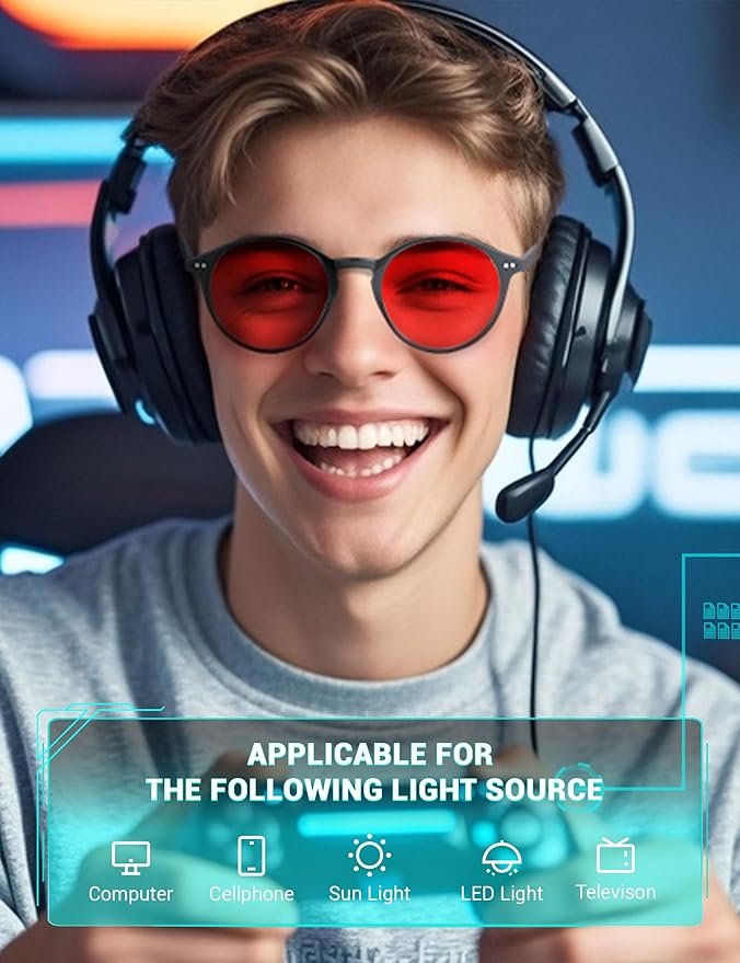 TIJN Blue Light Blocking Glasses Men Women Vintage Thick Round Rim Frame Eyeglasses