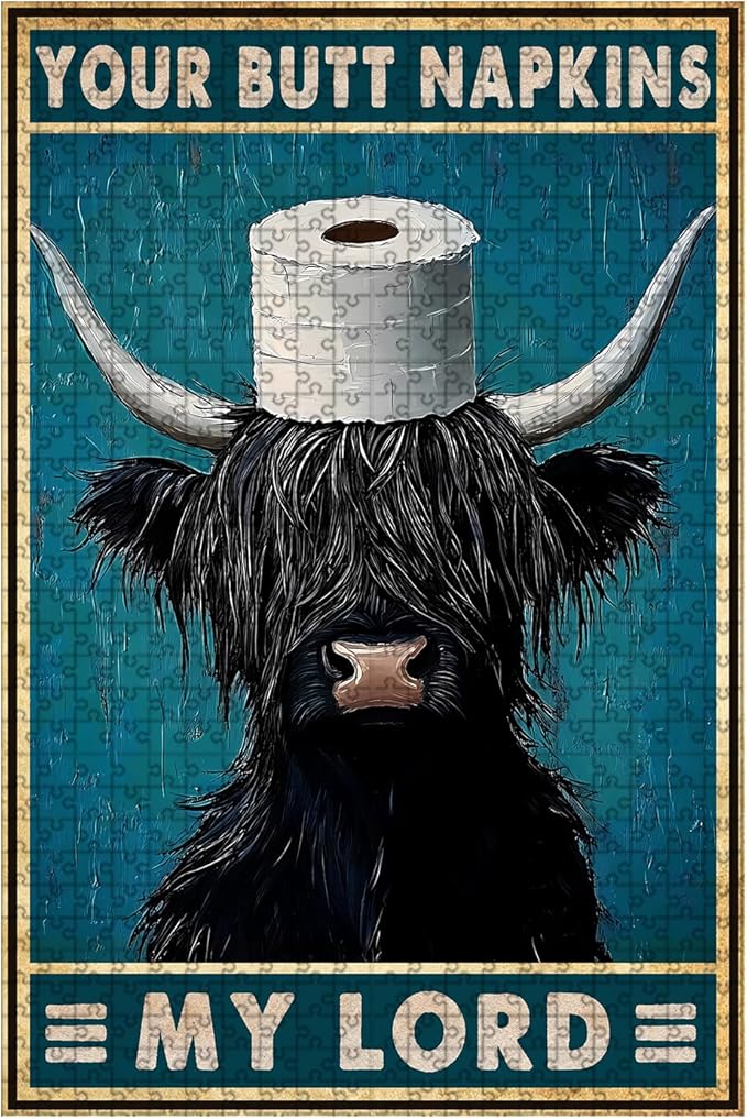 1000 Piece Jigsaw Wooden Your Butt Napkins My Lord Adult Stress Relief Therapy Challenging Focus Activity for Office Quiet Educational Game 29.5x19.7 Inch