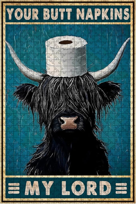 1000 Piece Jigsaw Wooden Your Butt Napkins My Lord Adult Stress Relief Therapy Challenging Focus Activity for Office Quiet Educational Game 29.5x19.7 Inch