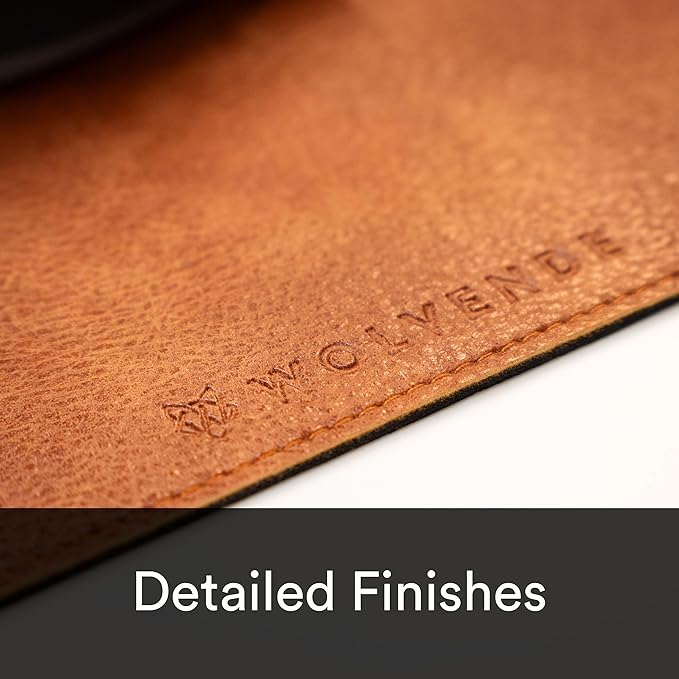 Premium Distressed Faux Vegan Leather Desk Mat | Multifunctional Desk Pad for Home Office | (Brown/Tan, 12" x 36")