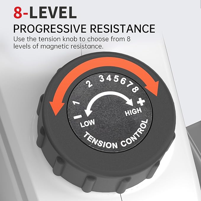 Under Desk Elliptical Machine, Ellipse Leg Exerciser as Seen on TV for Seniors, Pedal Exerciser Fully Assembled with 8 Resistance Levels, Portable Leg Exerciser for Home Office