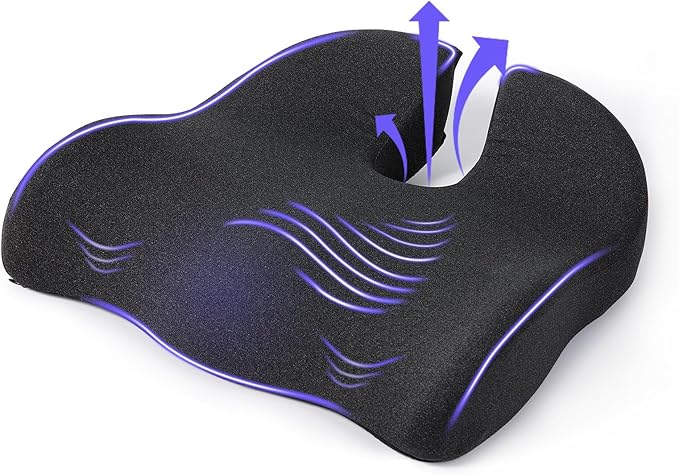 Seat Cushion for Office Chair, Large Thick Seat Cushion for Tailbone Pain Relief, Sciatica & Back Support, Memory Foam Office Chair Cushion for Long Sitting, Coccyx Cushion for Car, Wheelchair