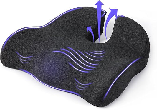 Seat Cushion for Office Chair, Large Thick Seat Cushion for Tailbone Pain Relief, Sciatica & Back Support, Memory Foam Office Chair Cushion for Long Sitting, Coccyx Cushion for Car, Wheelchair