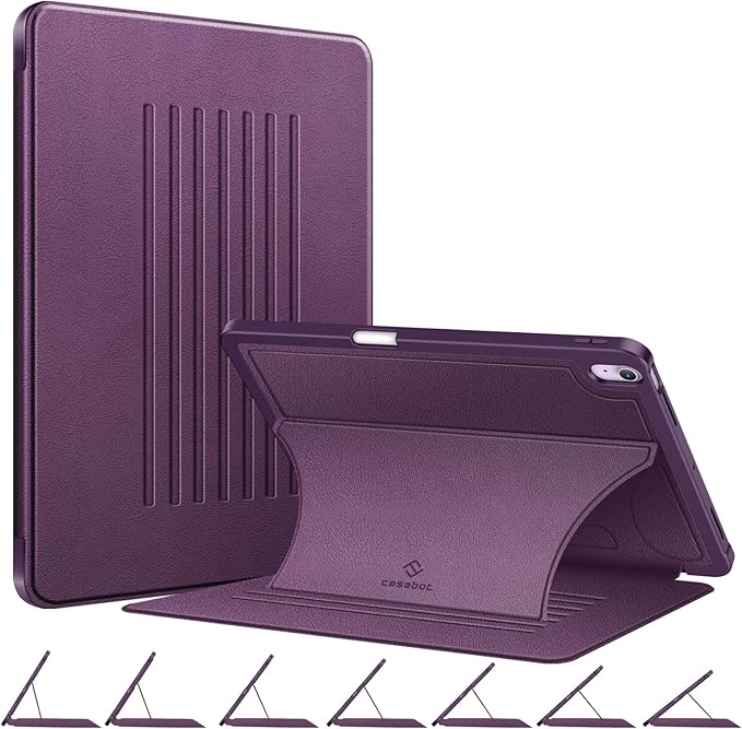 Fintie Magnetic Stand Case for iPad Air 13-inch (M3) 2025, (M2) 2024 - Multiple Angles Shockproof Rugged Soft TPU Cover with Pencil Holder, Auto Sleep/Wake, Purple