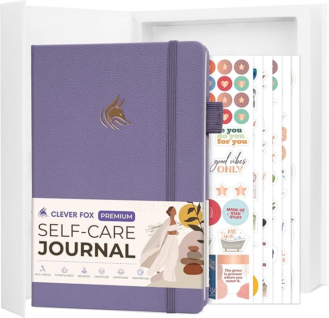 Clever Fox Self-Care Journal Premium – Daily Gratitude & Mental Health Notebook for Women – Reflection & Personal Development Journal (Lavender)