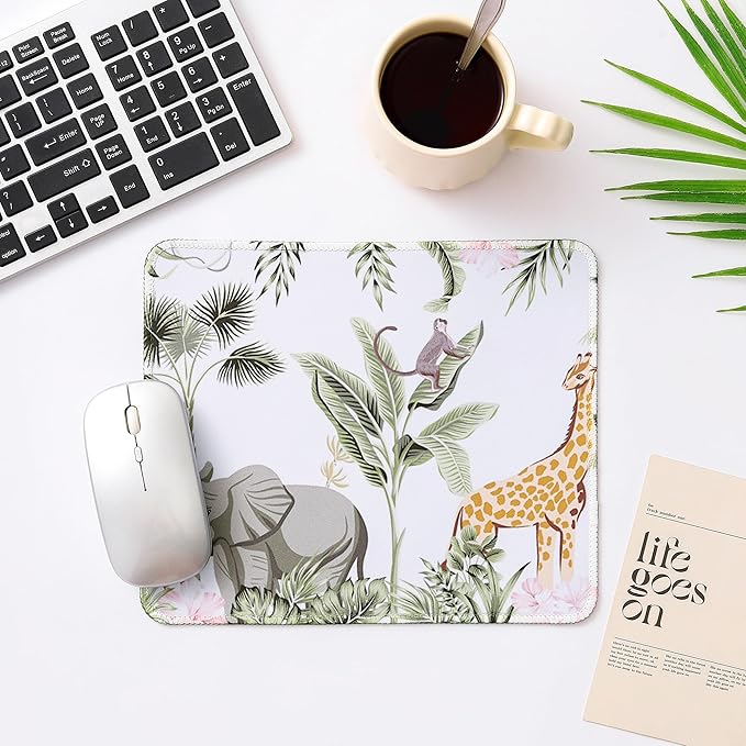 ALOANES Waterproof Mouse Pad with Stitched Edge, Premium-Textured Mouse Mat, Non-Slip Rubber Base Mousepad for Laptop, Computer & PC, Desk Mat for Gamer, Office & Home, Zoo