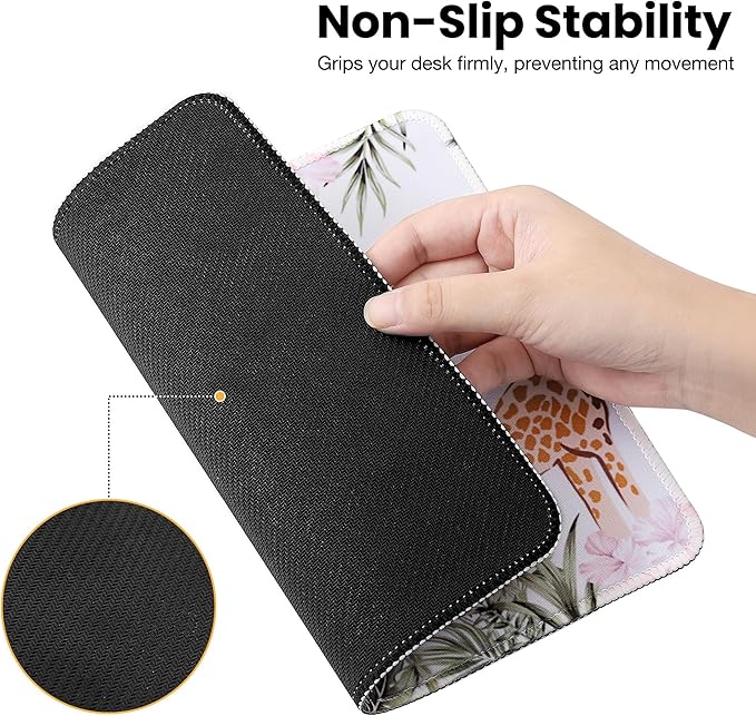 ALOANES Waterproof Mouse Pad with Stitched Edge, Premium-Textured Mouse Mat, Non-Slip Rubber Base Mousepad for Laptop, Computer & PC, Desk Mat for Gamer, Office & Home, Zoo