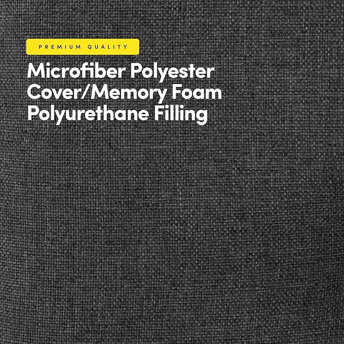 Sweet Home Collection Chair Cushion Memory Foam Pads Tufted Slip Non Skid Rubber Back U-Shaped 17" x 16" Seat Cover, 6 Pack, Charcoal Gray