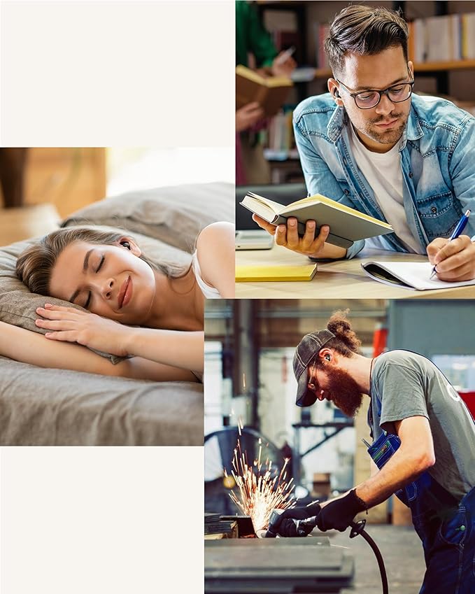 Ear Plugs for Sleeping - Noise Reduction Soft Silicone Earplugs, 2 Pairs Reusable Hearing Protection Earplugs for Noise Sensitivity, Sleep,Snore,Travel,Sound Reduction Noise Cancelling -(Black-Silver)