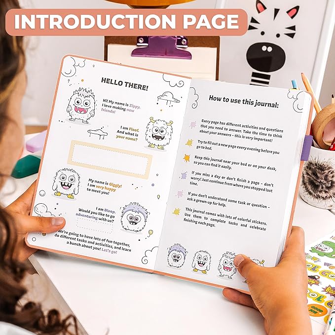 Clever Fox Kids’ Journal – Daily Feelings & Gratitude Notebook for 8+ Children – Child’s Planner & Mood Tracker for Journaling & Writing (Peach Pink)