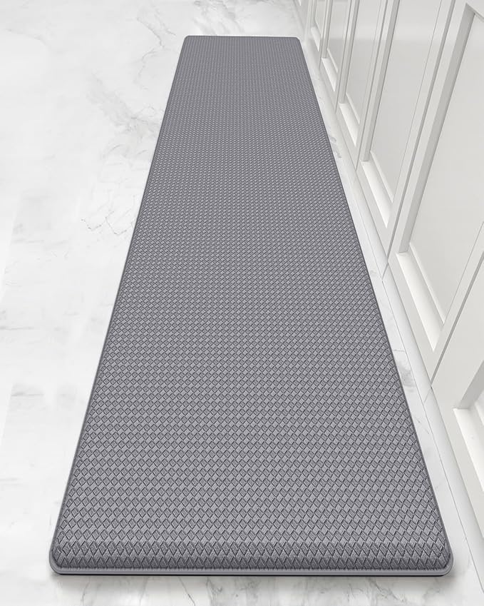 Color&Geometry Anti Fatigue Cushion Kitchen Mat for Floor -17"x59",Easy Clean, Water & Oil Proof, Anti Slip, Foam Rubber Runner Rug for Front Sink Comfort Standing,Grey