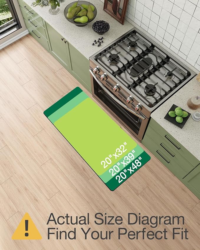 LUMI Anti Fatigue Cushioned Comfort Mats for Standing, 3/4 Thick Ergonomic Mats for Desk Office, Non-Slip, Ultra Soft, Memory Foam Rugs for Home, Kitchen, Laundry, 20"x48", Light Beige