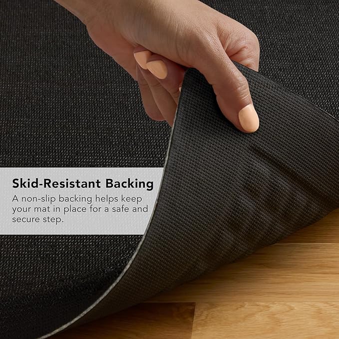 KITCHENAID Gourmet Series Kitchen Comfort Gel Mat, Woven Texture, Matte Black, 20"x39"